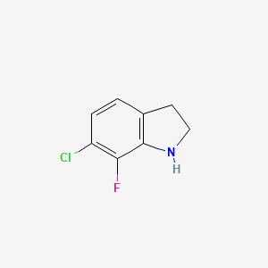 molecular formula C8H7ClFN B13307144 6-chloro-7-fluoro-2,3-dihydro-1H-indole 