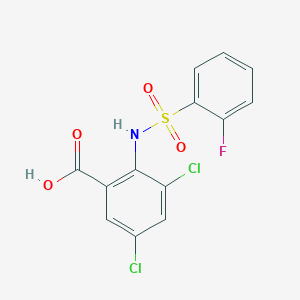 3,5-Dichloro-2-(2-fluorobenzenesulfonamido)benzoic acid