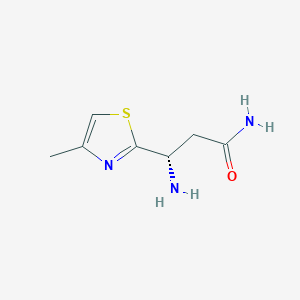 molecular formula C7H11N3OS B13307193 (3S)-3-amino-3-(4-methyl-1,3-thiazol-2-yl)propanamide 