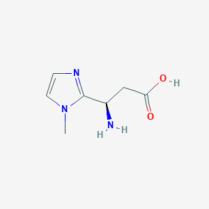 molecular formula C7H11N3O2 B13307209 (3R)-3-Amino-3-(1-methyl-1H-imidazol-2-yl)propanoic acid 