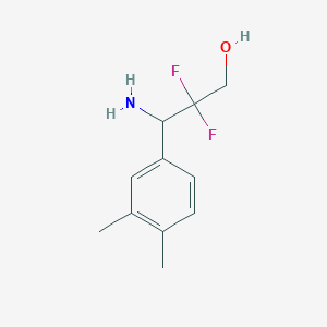 molecular formula C11H15F2NO B13307257 3-Amino-3-(3,4-dimethylphenyl)-2,2-difluoropropan-1-OL 