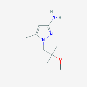 molecular formula C9H17N3O B13307260 1-(2-Methoxy-2-methylpropyl)-5-methyl-1H-pyrazol-3-amine 