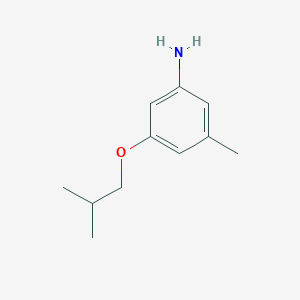 molecular formula C11H17NO B13307299 3-Methyl-5-(2-methylpropoxy)aniline 