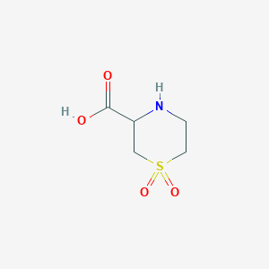 molecular formula C5H9NO4S B13307302 1,1-dioxo-1,4-thiazinane-3-carboxylic acid 