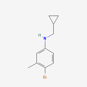 molecular formula C11H14BrN B13307335 4-bromo-N-(cyclopropylmethyl)-3-methylaniline 