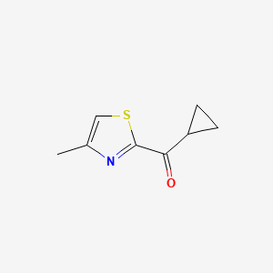 molecular formula C8H9NOS B13307360 Cyclopropyl-(4-methyl-thiazol-2-YL)-methanone 