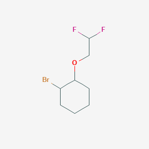 molecular formula C8H13BrF2O B13307407 1-Bromo-2-(2,2-difluoroethoxy)cyclohexane 