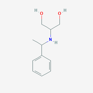 molecular formula C11H17NO2 B13307441 2-[(1-Phenylethyl)amino]propane-1,3-diol 