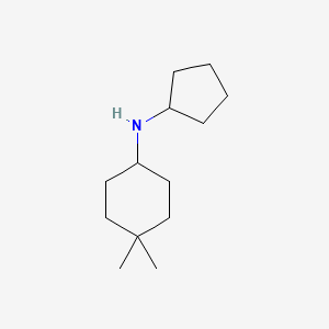 molecular formula C13H25N B13307443 N-cyclopentyl-4,4-dimethylcyclohexan-1-amine 