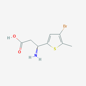 molecular formula C8H10BrNO2S B13307517 (3R)-3-Amino-3-(4-bromo-5-methylthiophen-2-yl)propanoic acid 