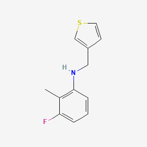 molecular formula C12H12FNS B13307530 3-fluoro-2-methyl-N-(thiophen-3-ylmethyl)aniline 