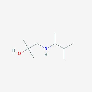 molecular formula C9H21NO B13307565 2-Methyl-1-[(3-methylbutan-2-yl)amino]propan-2-ol 