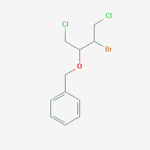 molecular formula C11H13BrCl2O B13307567 {[(3-Bromo-1,4-dichlorobutan-2-yl)oxy]methyl}benzene 