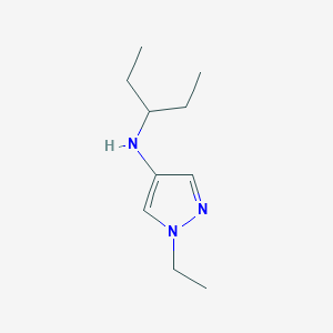 molecular formula C10H19N3 B13307575 1-Ethyl-N-(pentan-3-yl)-1H-pyrazol-4-amine 