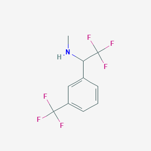 molecular formula C10H9F6N B13307581 Methyl({2,2,2-trifluoro-1-[3-(trifluoromethyl)phenyl]ethyl})amine 