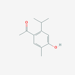 molecular formula C12H16O2 B13307599 1-[4-Hydroxy-5-methyl-2-(propan-2-YL)phenyl]ethan-1-one 