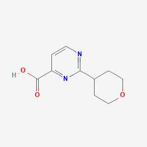 molecular formula C10H12N2O3 B13307682 2-(Oxan-4-yl)pyrimidine-4-carboxylic acid 