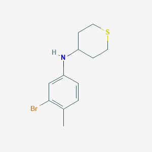 molecular formula C12H16BrNS B13307692 N-(3-bromo-4-methylphenyl)thian-4-amine 