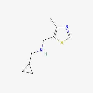 molecular formula C9H14N2S B13307704 (Cyclopropylmethyl)[(4-methyl-1,3-thiazol-5-yl)methyl]amine 