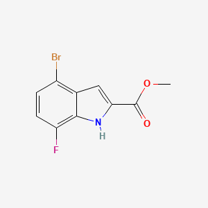 molecular formula C10H7BrFNO2 B13307728 methyl 4-bromo-7-fluoro-1H-indole-2-carboxylate CAS No. 1427380-14-0