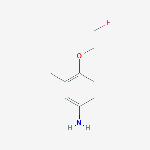 molecular formula C9H12FNO B13307729 4-(2-Fluoroethoxy)-3-methylaniline 