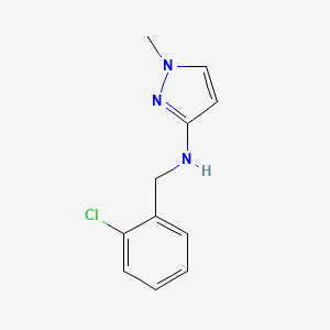 molecular formula C11H12ClN3 B13307748 N-[(2-Chlorophenyl)methyl]-1-methyl-1H-pyrazol-3-amine 