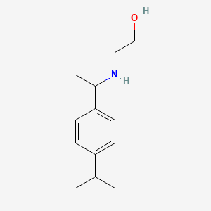 molecular formula C13H21NO B13307757 2-({1-[4-(Propan-2-yl)phenyl]ethyl}amino)ethan-1-ol 