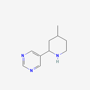 molecular formula C10H15N3 B13307806 5-(4-Methylpiperidin-2-yl)pyrimidine 