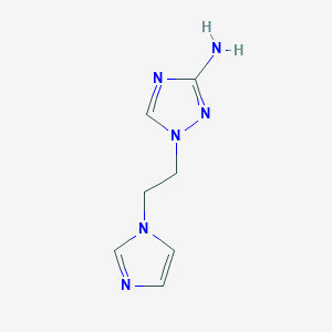 molecular formula C7H10N6 B13307818 1-[2-(1H-Imidazol-1-yl)ethyl]-1H-1,2,4-triazol-3-amine 