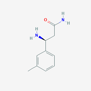 molecular formula C10H14N2O B13307844 (3S)-3-amino-3-(3-methylphenyl)propanamide 