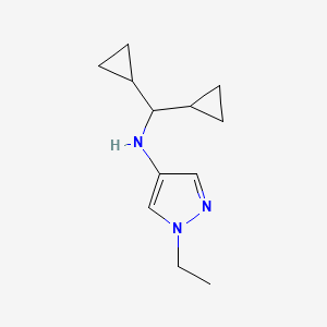 molecular formula C12H19N3 B13307847 N-(Dicyclopropylmethyl)-1-ethyl-1H-pyrazol-4-amine 