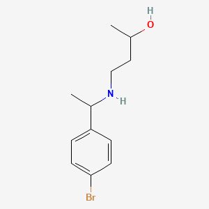 molecular formula C12H18BrNO B13307851 4-{[1-(4-Bromophenyl)ethyl]amino}butan-2-ol 