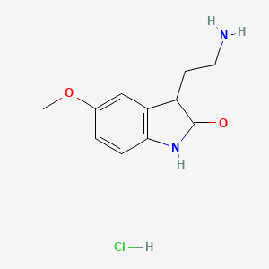 molecular formula C11H15ClN2O2 B1330786 3-(2-氨基乙基)-5-甲氧基-1,3-二氢吲哚-2-酮盐酸盐 CAS No. 156632-46-1