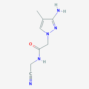 molecular formula C8H11N5O B13307863 2-(3-amino-4-methyl-1H-pyrazol-1-yl)-N-(cyanomethyl)acetamide 