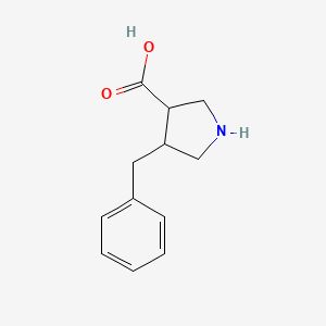 molecular formula C12H15NO2 B13307889 4-Benzylpyrrolidine-3-carboxylic acid 