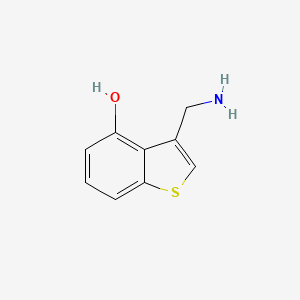 molecular formula C9H9NOS B13307901 3-(Aminomethyl)-1-benzothiophen-4-ol 