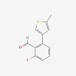 molecular formula C12H9FOS B13307918 2-Fluoro-6-(5-methylthiophen-3-yl)benzaldehyde 