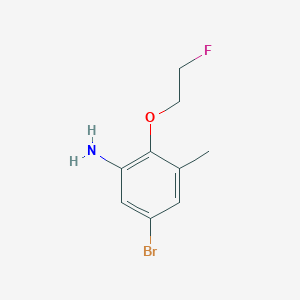 molecular formula C9H11BrFNO B13307957 5-Bromo-2-(2-fluoroethoxy)-3-methylaniline 