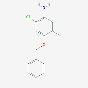 molecular formula C14H14ClNO B13307980 4-(Benzyloxy)-2-chloro-5-methylaniline 