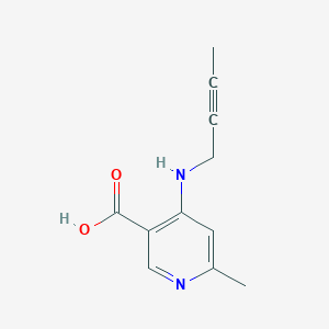 molecular formula C11H12N2O2 B13307997 4-[(But-2-yn-1-yl)amino]-6-methylpyridine-3-carboxylic acid 