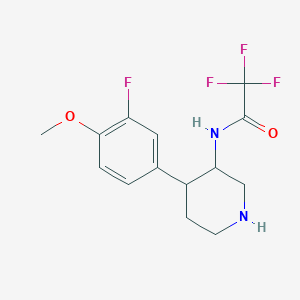 2,2,2-trifluoro-N-[4-(3-fluoro-4-methoxyphenyl)piperidin-3-yl]acetamide