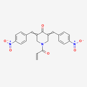 molecular formula C22H17N3O6 B1330806 (3Z,5E)-1-Acryloyl-3,5-bis(4-nitrobenzylidene)-piperidin-4-one 