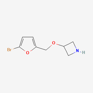 molecular formula C8H10BrNO2 B13308068 3-[(5-Bromofuran-2-yl)methoxy]azetidine 