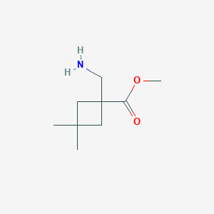 molecular formula C9H17NO2 B13308105 Methyl 1-(aminomethyl)-3,3-dimethylcyclobutane-1-carboxylate 