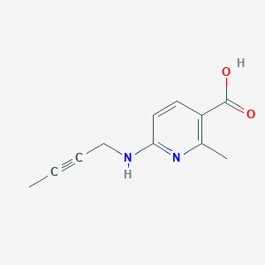 molecular formula C11H12N2O2 B13308116 6-[(But-2-yn-1-yl)amino]-2-methylpyridine-3-carboxylic acid 