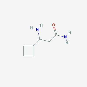 molecular formula C7H14N2O B13308124 3-Amino-3-cyclobutylpropanamide 