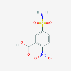 molecular formula C7H6N2O6S B13308133 2-Nitro-5-sulfamoylbenzoic acid 