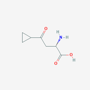 molecular formula C7H11NO3 B13308145 (2S)-2-Amino-4-cyclopropyl-4-oxobutanoic acid 