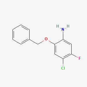 molecular formula C13H11ClFNO B13308164 2-(Benzyloxy)-4-chloro-5-fluoroaniline 