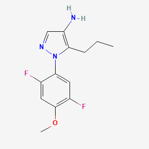 molecular formula C13H15F2N3O B13308188 1-(2,5-Difluoro-4-methoxyphenyl)-5-propyl-1H-pyrazol-4-amine 